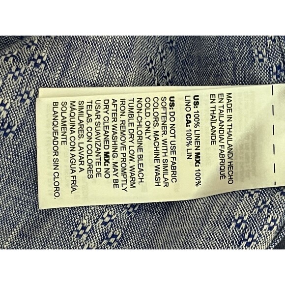 Chicos Blue No Iron 100% Linen 1.5 M 10 Natural Fibers - Picture 8 of 9